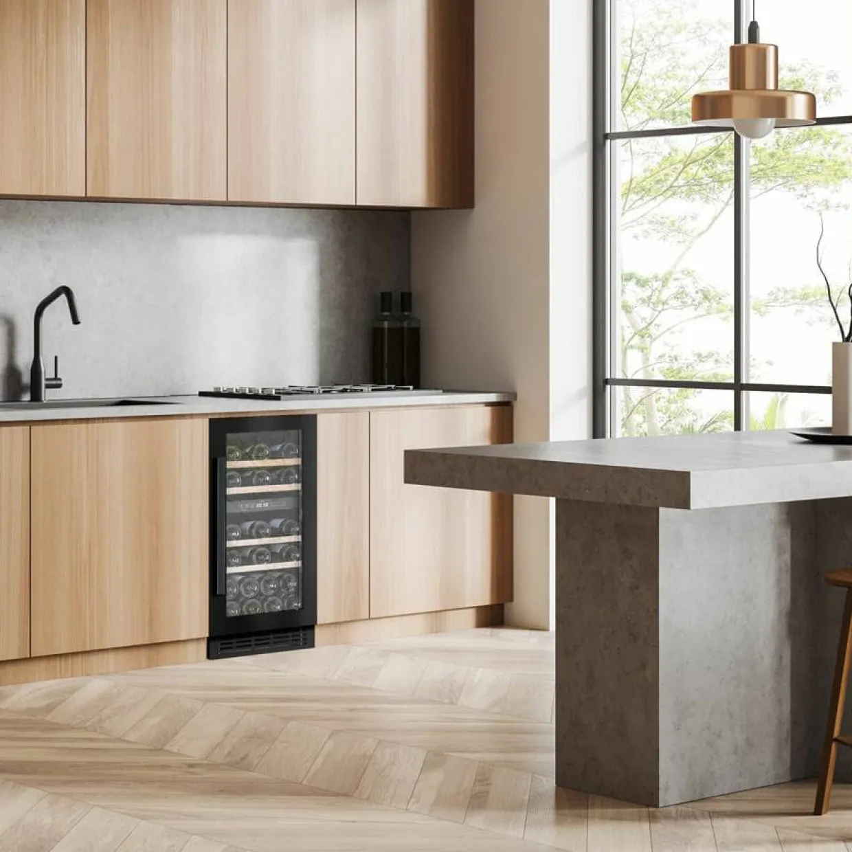Arctic Collection 40D Fullglass Svart Inbyggbar med 2 Zoner