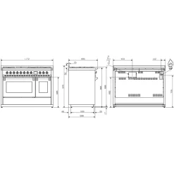 Ascot Combi - Steam 120 cm Rostfri med Två Ugnar