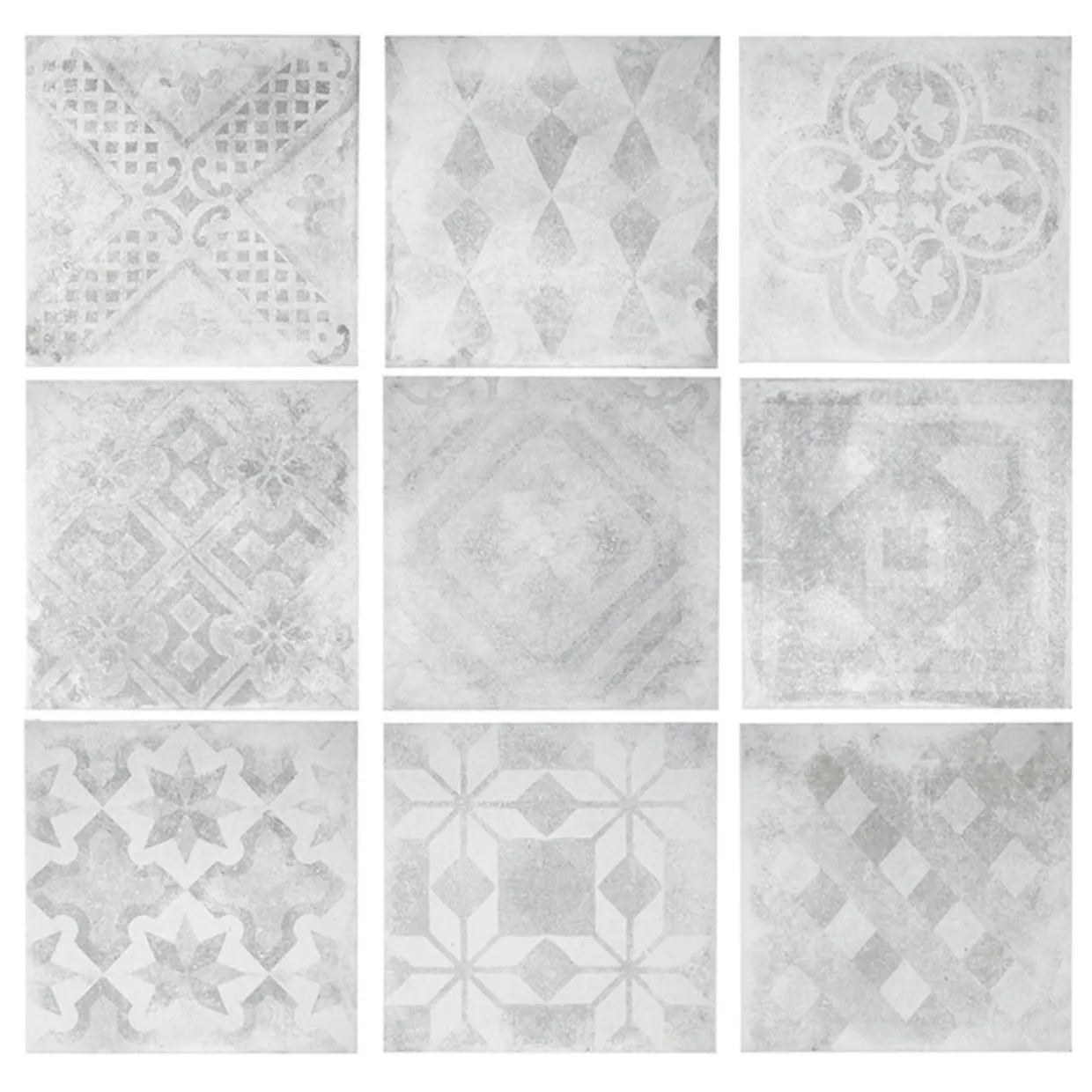 Betonepoque Vit/Grå Mix 20x20 cm