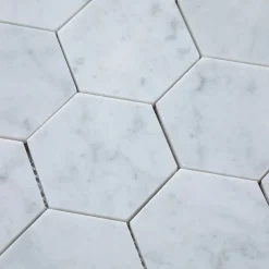 Bianco Carrara C Hexagon Polerad 5x5 cm
