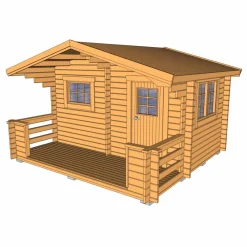 Bräska 10 m² Fristående Bastuhus med Altan & Sadeltak