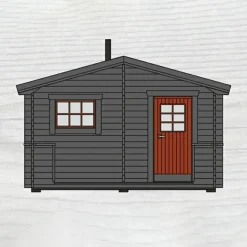 Bräska 10 m² Fristående Bastuhus med Altan & Sadeltak