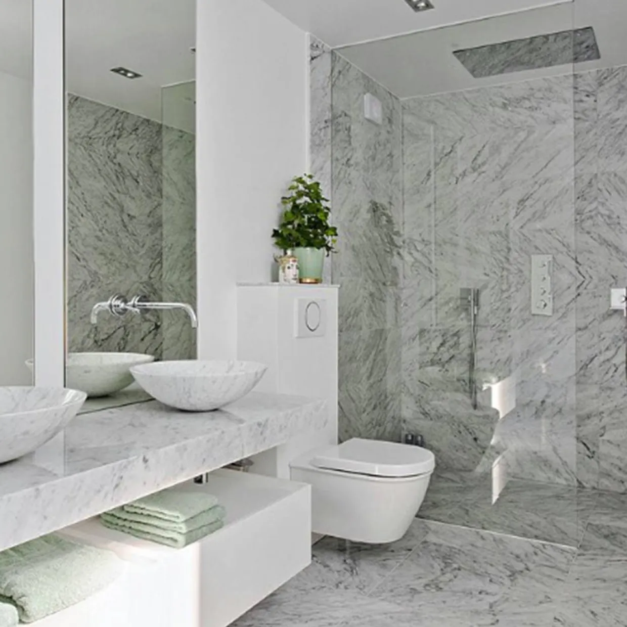 Carrara Slipad Rund