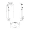 Croma 220 Showerpipe med Badkarsblandare 150 cc