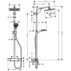 Crometta E Showerpipe 240 1jet