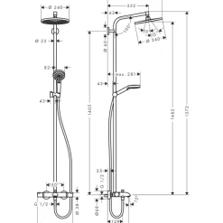 Crometta S 240 med Badkarsblandare