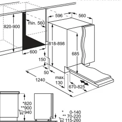 FSE85708P Helintegrerad för IKEA Metod