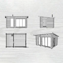 Gellas Funkis 15 m² Fristående Bastuhus med Isolerat Skjutglasparti