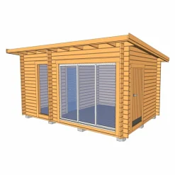 Gellas Funkis 15 m² Fristående Bastuhus med Isolerat Skjutglasparti