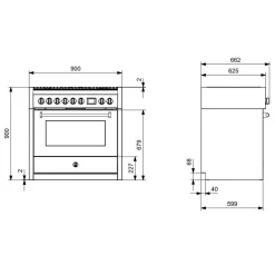 Genesi Combi - Steam 90 cm Svart med Ugn