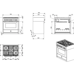 Genesi Combi-Steam 90 cm Svart med BBQ-funktion