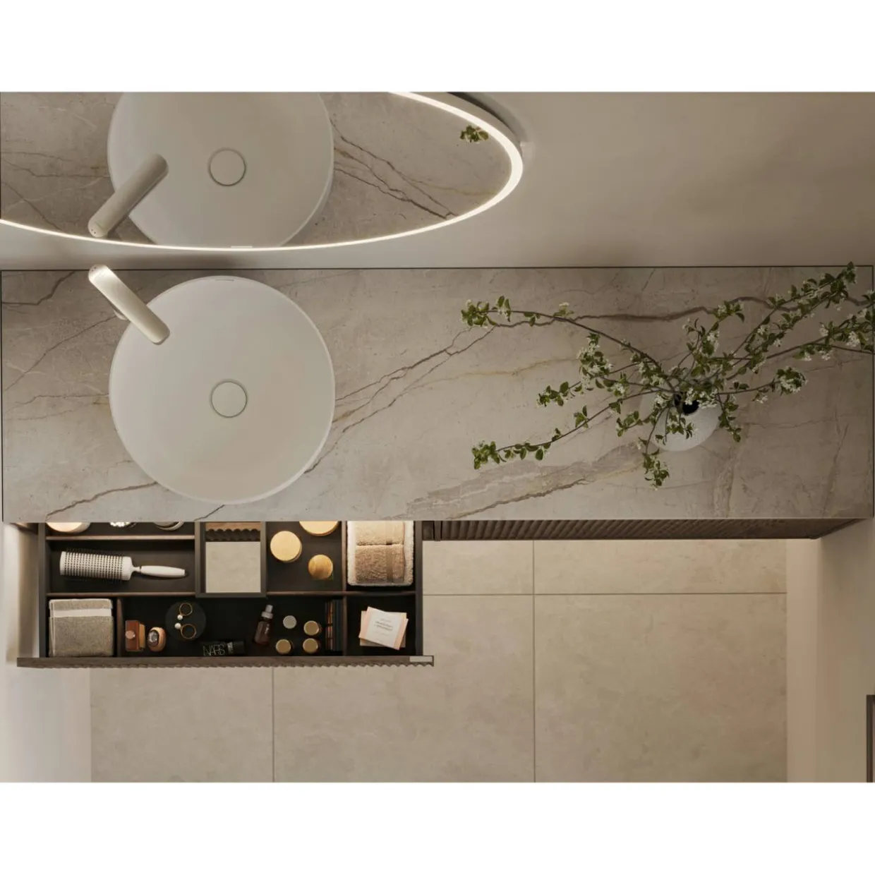 Hov Rund med LED och Touch
