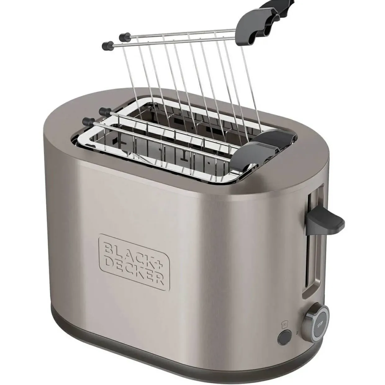 Inox 2-Slots 900W Rostfritt Stål