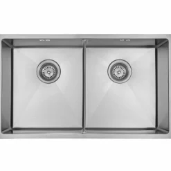 Kubus 740 Soft Slim Rostfri Dubbel med Korgventil & Vattenlås