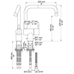 KV1 Standard Engreppsblandare Krom Svängbar Pip