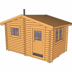 Laisa 10 m² Fristående Bastuhus med Sadeltak & 2-glas Fönster