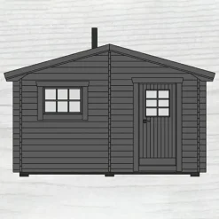 Laisa 10 m² Fristående Bastuhus med Sadeltak & 2-glas Fönster