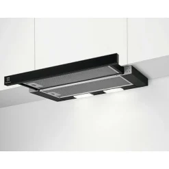 LFP326FB Svart 60 cm med LED-belysning