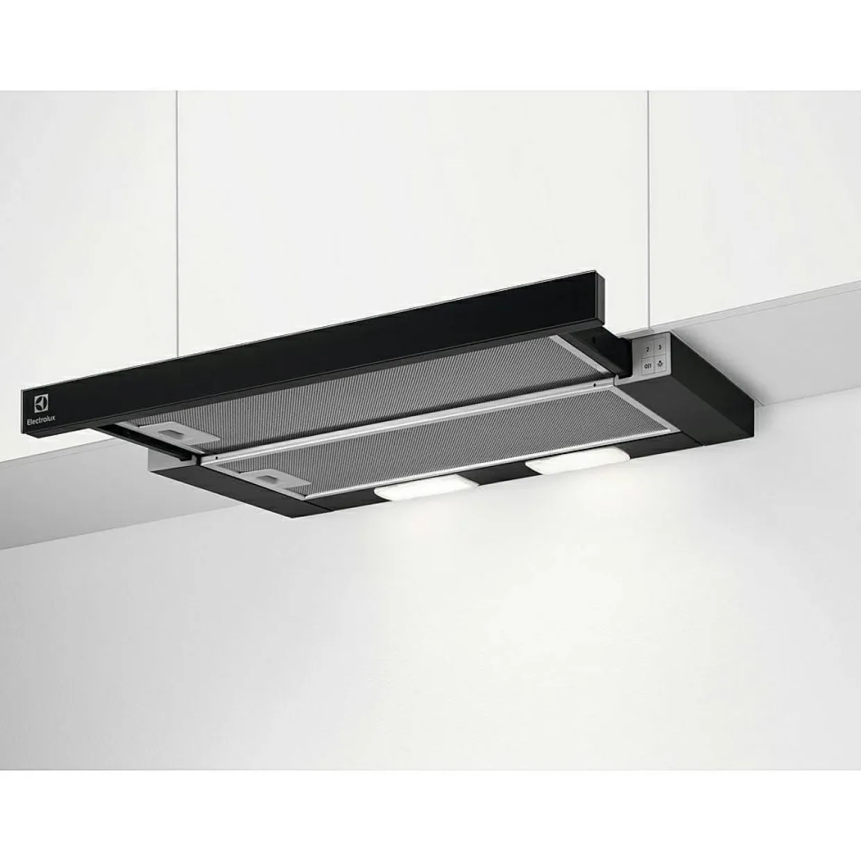 LFP326FB Svart 60 cm med LED-belysning