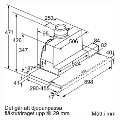 LI97RB531 iQ300 Underbyggd Frånluft/Kolfilterfläkt i Rostfritt Stål