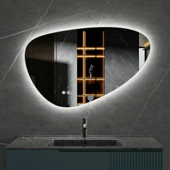 med LED-Belysning 120x75 cm