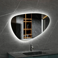 med LED-Belysning 120x75 cm