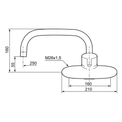 MMIX W5 Vägghängd med Överliggande pip