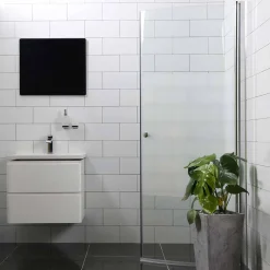 Mångsidig 45° Dörr Delvis Frostat Glas