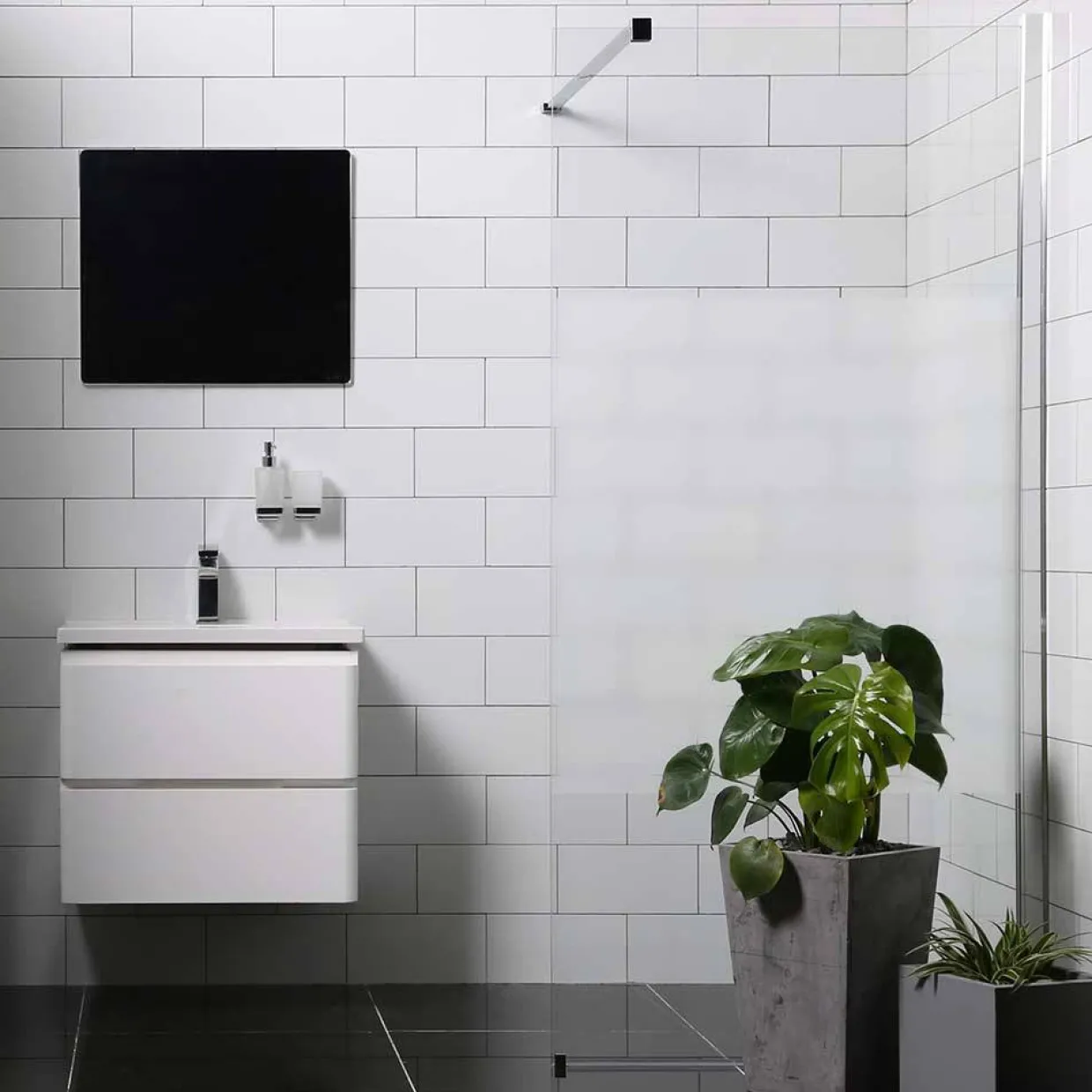 Mångsidig Rak Vägg Delvis Frostat Glas