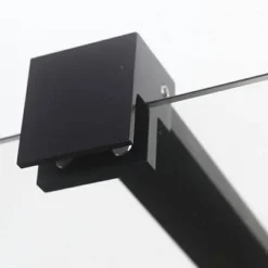 Mångsidig Rak Vägg Klar glas + Rak Dörr Mellan Vägg Svart