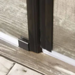 Mångsidig Rak Vägg Klar glas + Rak Dörr Mellan Vägg Svart