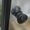 Mångsidig Rak Vägg Klarglas + Rak Dörr Svart