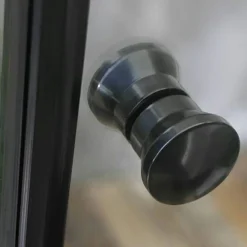 Mångsidig Rak Vägg Klarglas + Rak Dörr Svart