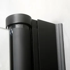 Mångsidig Rak Vägg Klarglas + Rak Dörr Svart
