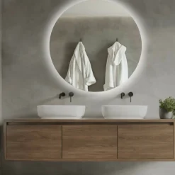Moon Rund med LED-belysning
