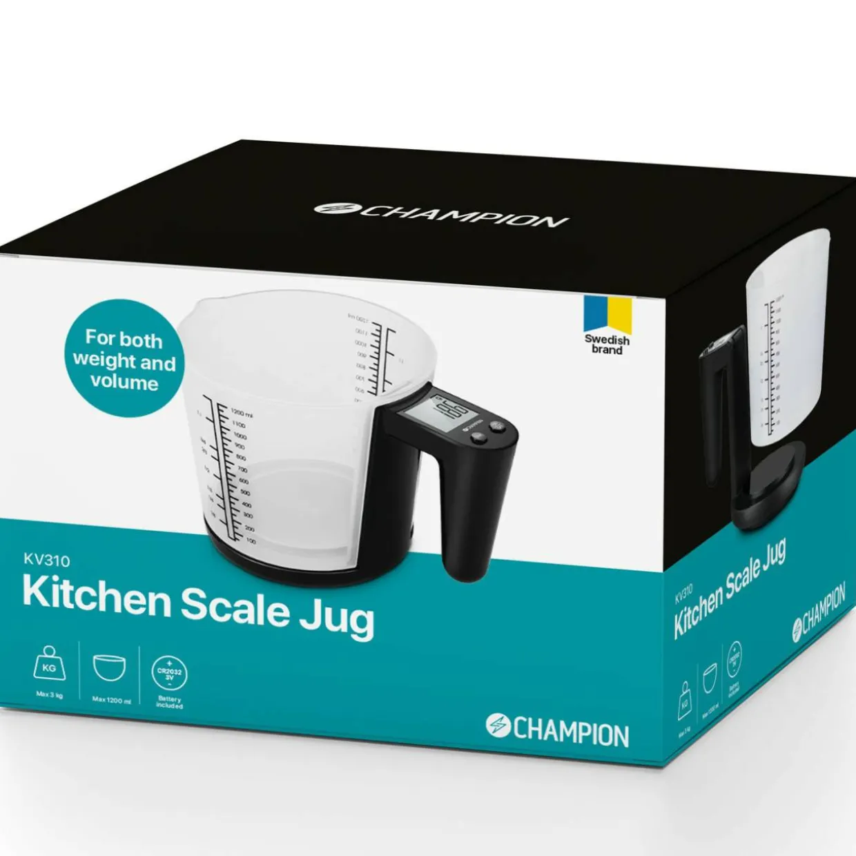 Måttbägare 3kg 1200ml KV310 Svart