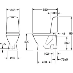 Nautic 1591 Hygienic Flush Stor Fot