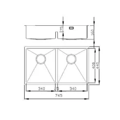 Radius 80 K X Nickel - Rostfritt Stål för Kök & Tvättstuga