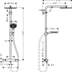 Raindance Select S Showerpipe 240 1jet 160 cc