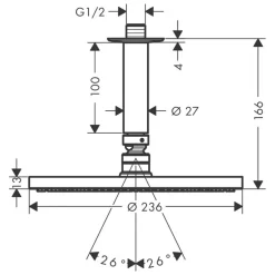 Raindance S 240 1jet PowderRain för Tak