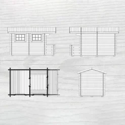 Sandsele 7 m² Fristående Bastuhus med Altan & Glasdörr