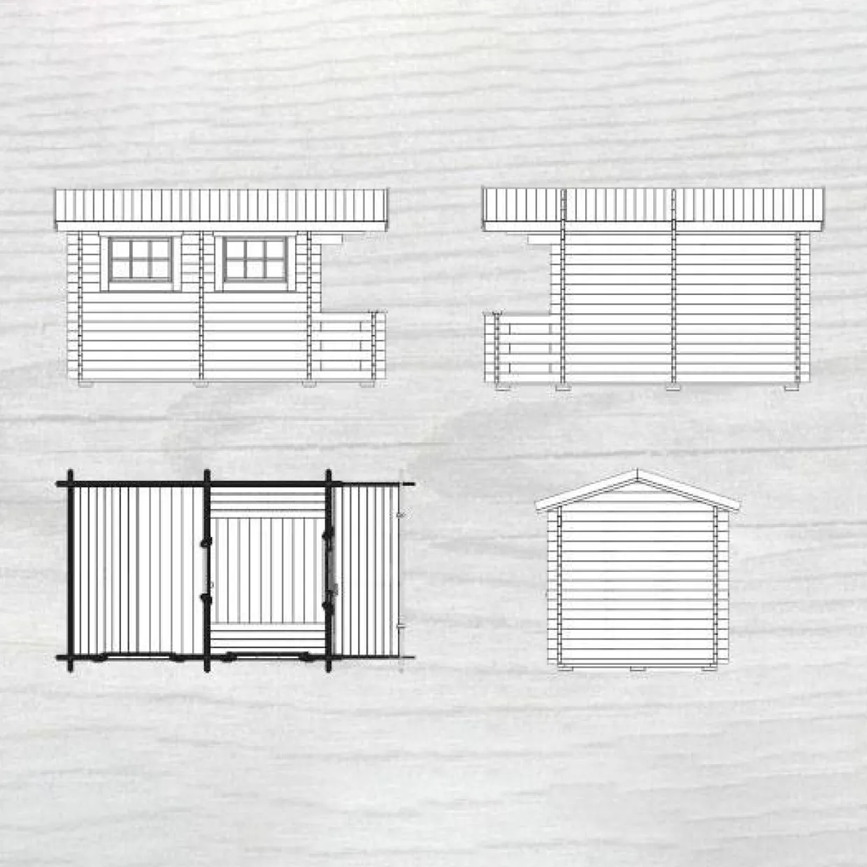 Sandsele 7 m² Fristående Bastuhus med Altan & Glasdörr