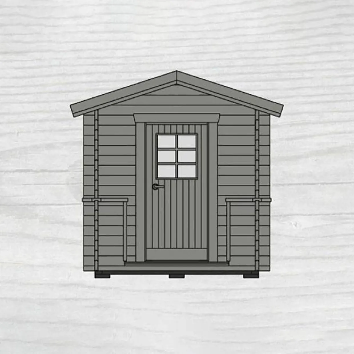 Sandsele 7 m² Fristående Bastuhus med Altan & Glasdörr