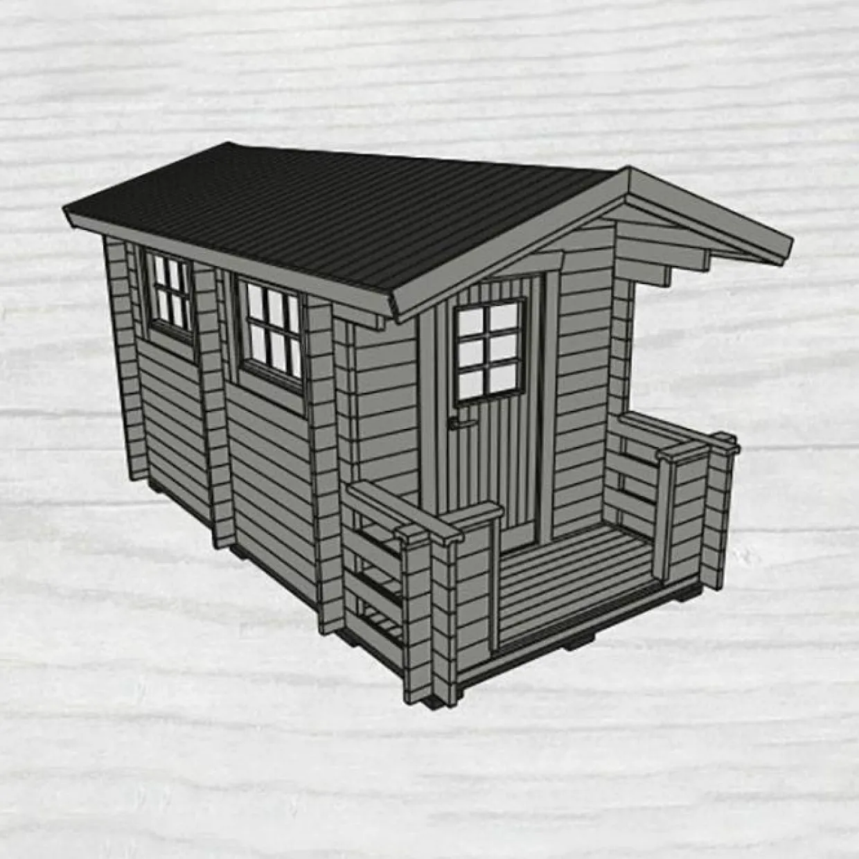 Sandsele 7 m² Fristående Bastuhus med Altan & Glasdörr