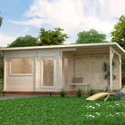 Sanna 13,5 m² Fristående Byggsats med Pulpettak