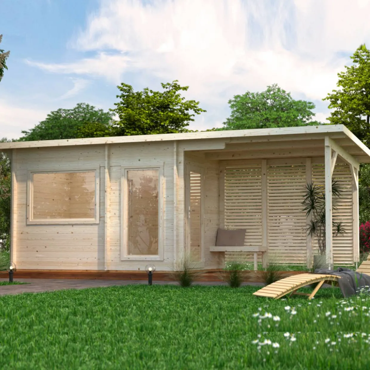 Sanna 13,5 m² Fristående Byggsats med Pulpettak