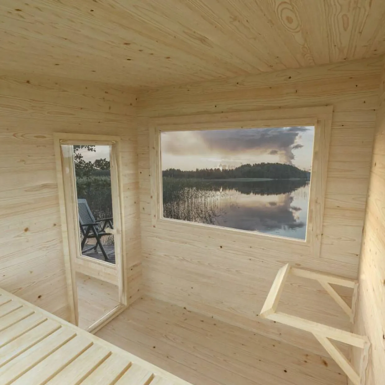 Sanna 13,5 m² Fristående Byggsats med Pulpettak