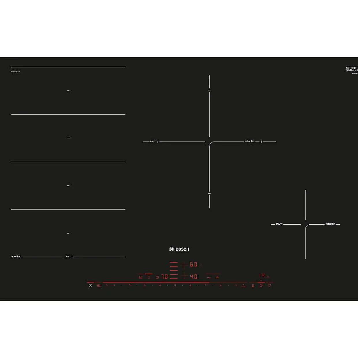 Serie 8 PXE801DC1E Svart 80cm flexzoner