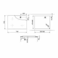 SI1B22741D Svart 75 cm
