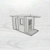 Skansnäs Funkis 7 m² Fristående Utebastu med Altan & Pulpettak